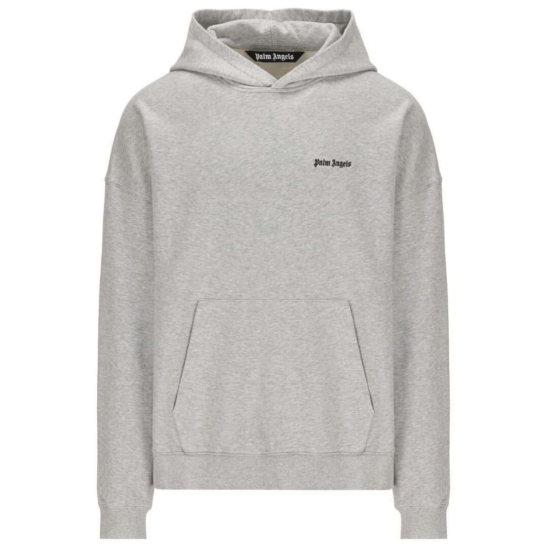 Palm Angels Palm Angels Men's Embroidered Logo Grey Hoodie