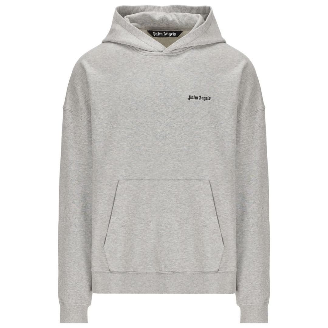 Palm Angels Palm Angels Men's Embroidered Logo Grey Hoodie - 1