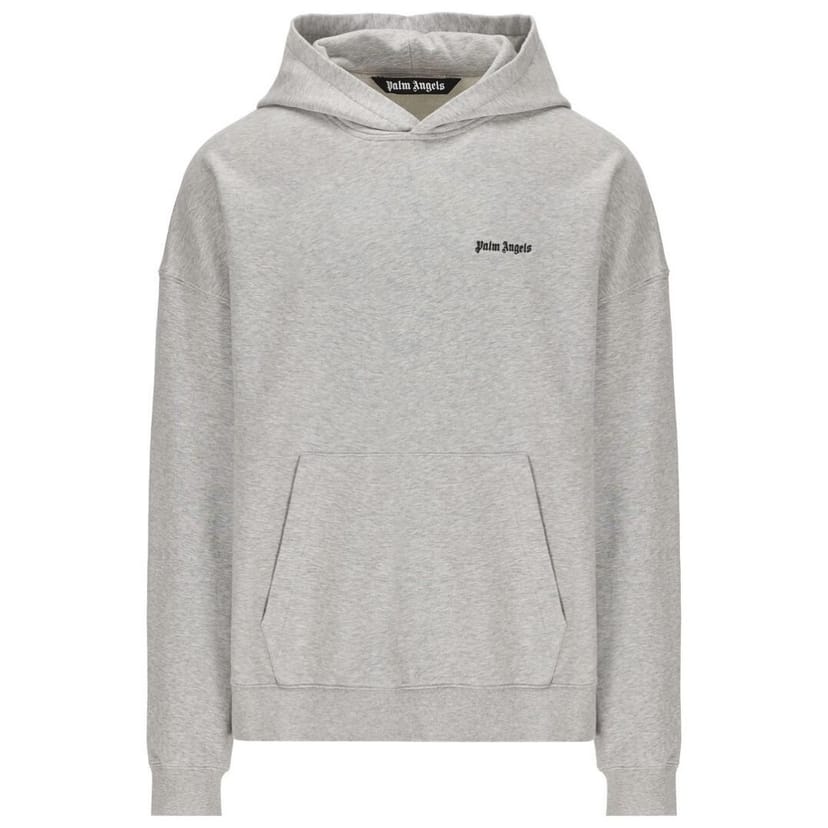 Palm Angels Palm Angels Men's Embroidered Logo Grey Hoodie - 1