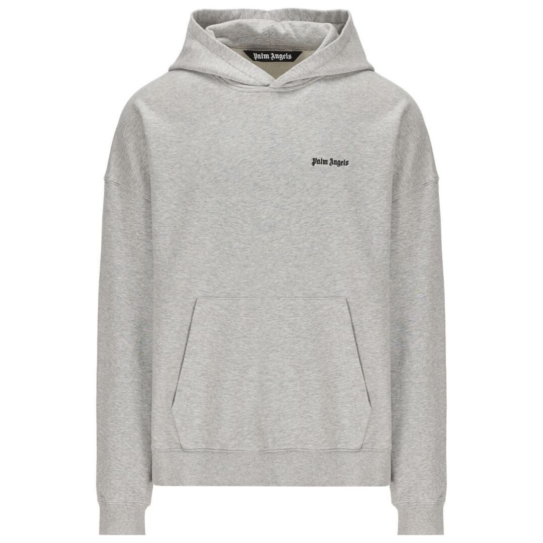 Palm Angels Palm Angels Men's Embroidered Logo Grey Hoodie - 3