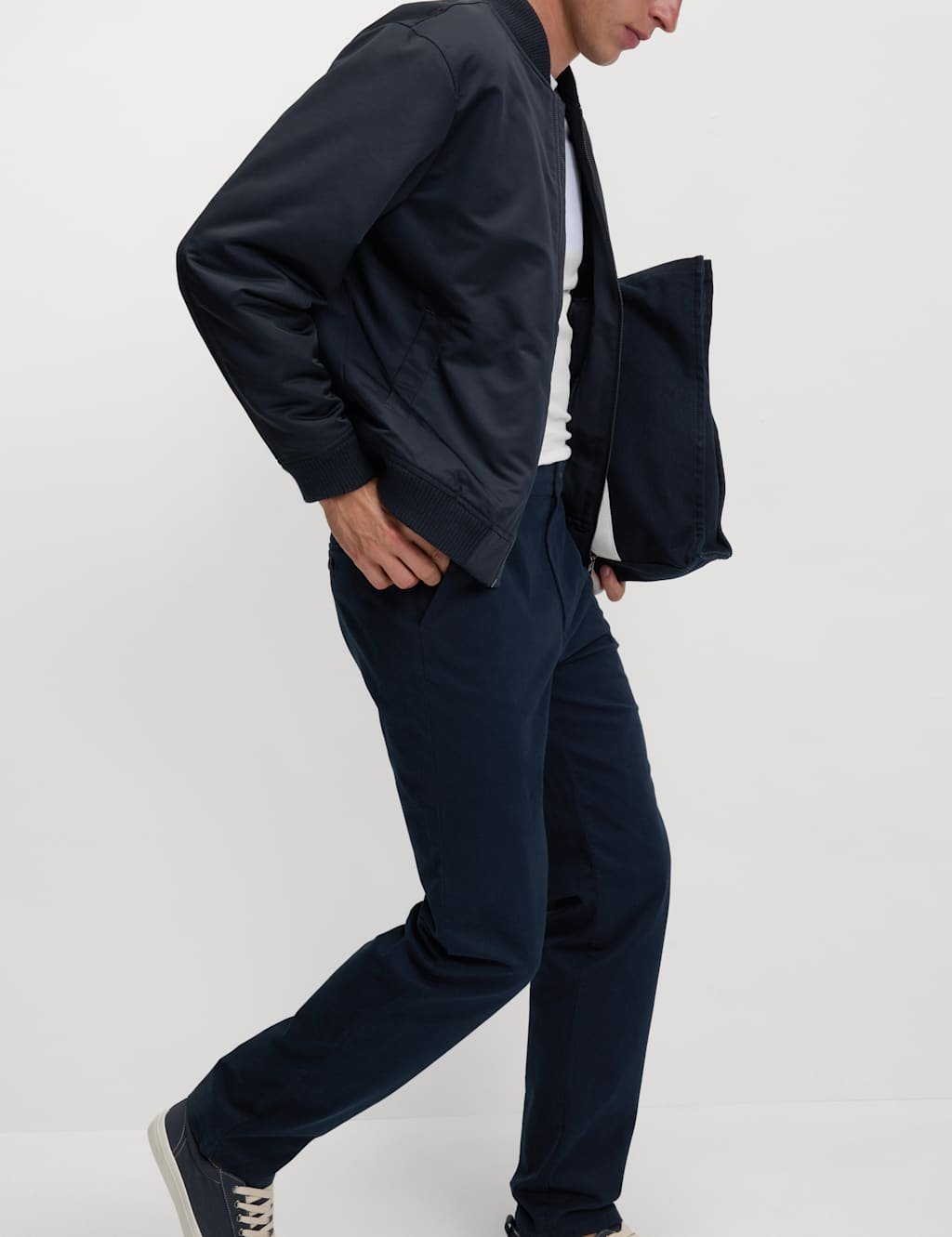 Marks & Spencer M&S Regular Fit Elasticated Waist Chinos Navy - 4