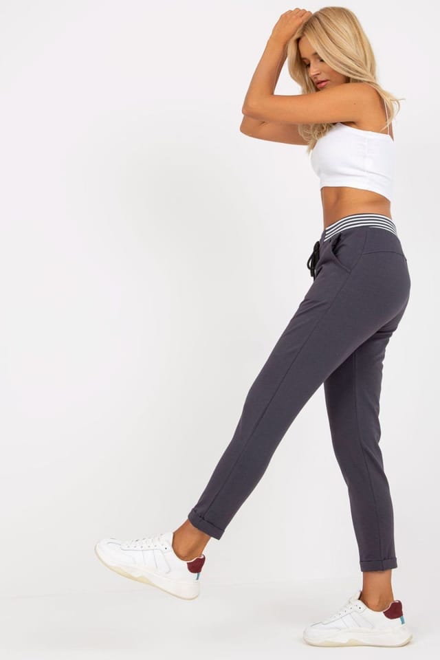 Love Lace Love Lace Women's High Waisted Tracksuit Sweatpants with Pockets in Grey - 3