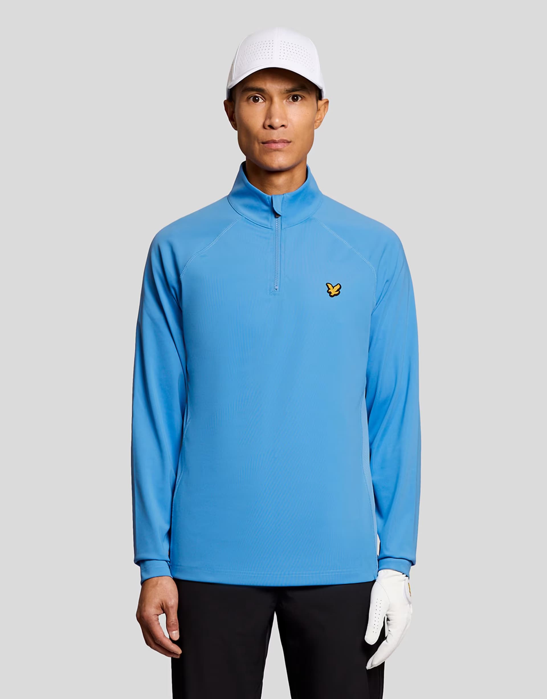 ASOS Lyle & Scott Mid layers mesh panelled golf course midlayer in u83 nitrogen