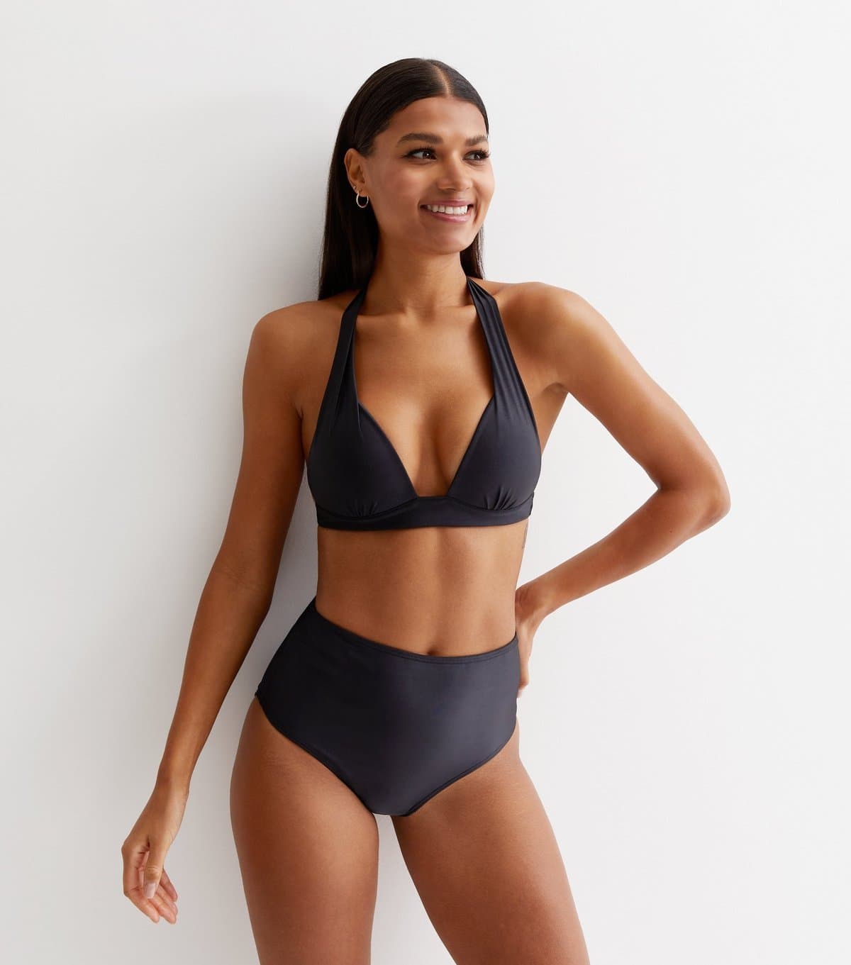 New Look New Look Black High Waist Bikini Bottoms