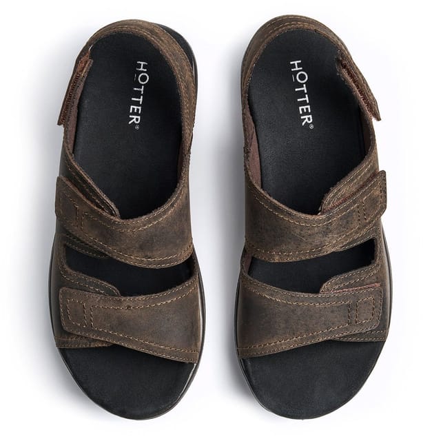 Hotter Hotter Men's 'Causeway' Classic Sandals in Dark Brown - 3