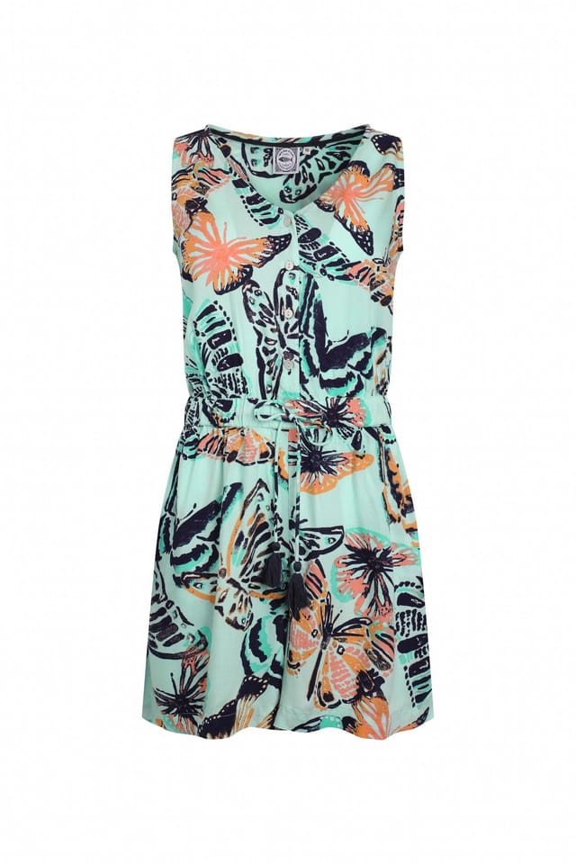 Weird Fish Weird Fish Women's Mare Viscose Printed Playsuit in Aqua - 2