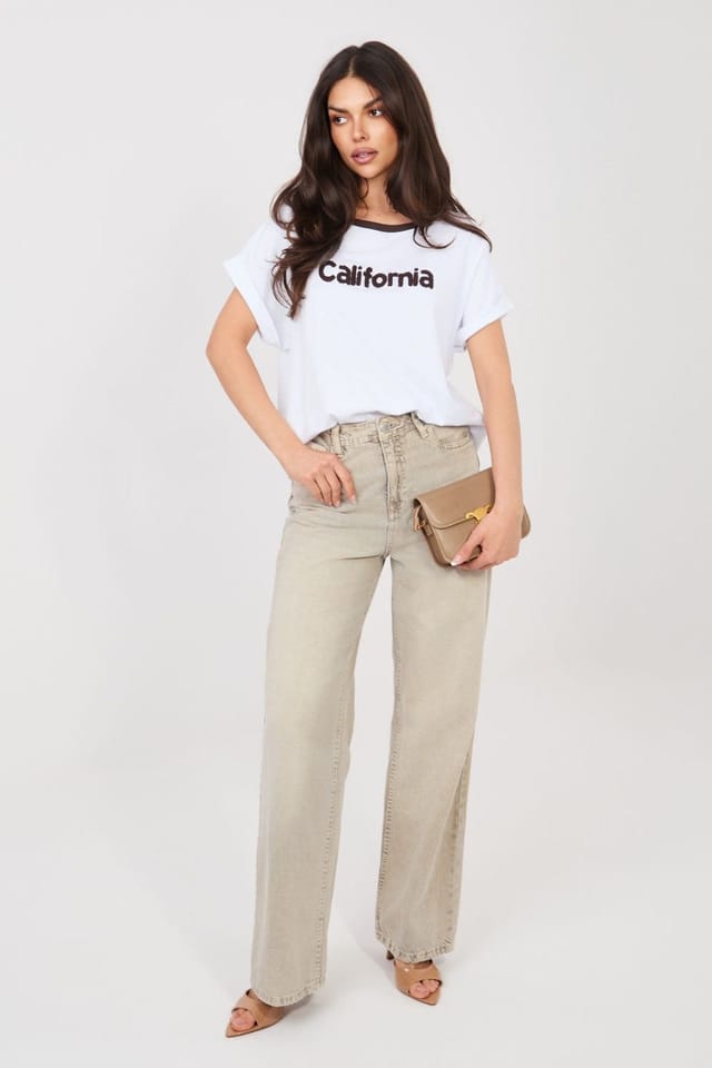 Love Lace Love Lace Women's Casual Cotton Elastane Round Neck Blouse in White - 2
