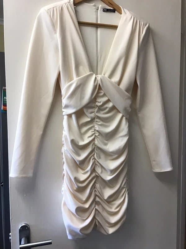 Zara zara ruched fitted dress size M