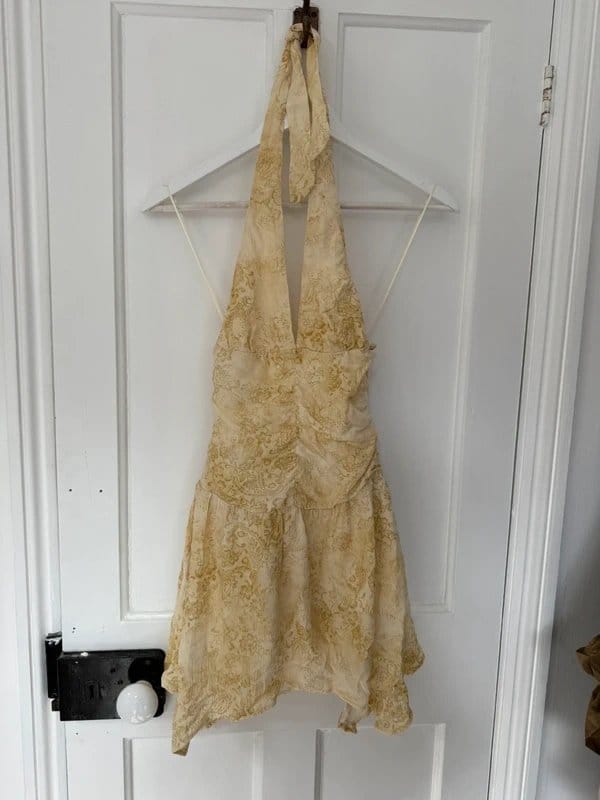 Bershka Butter Yellow Halter Neck Dress