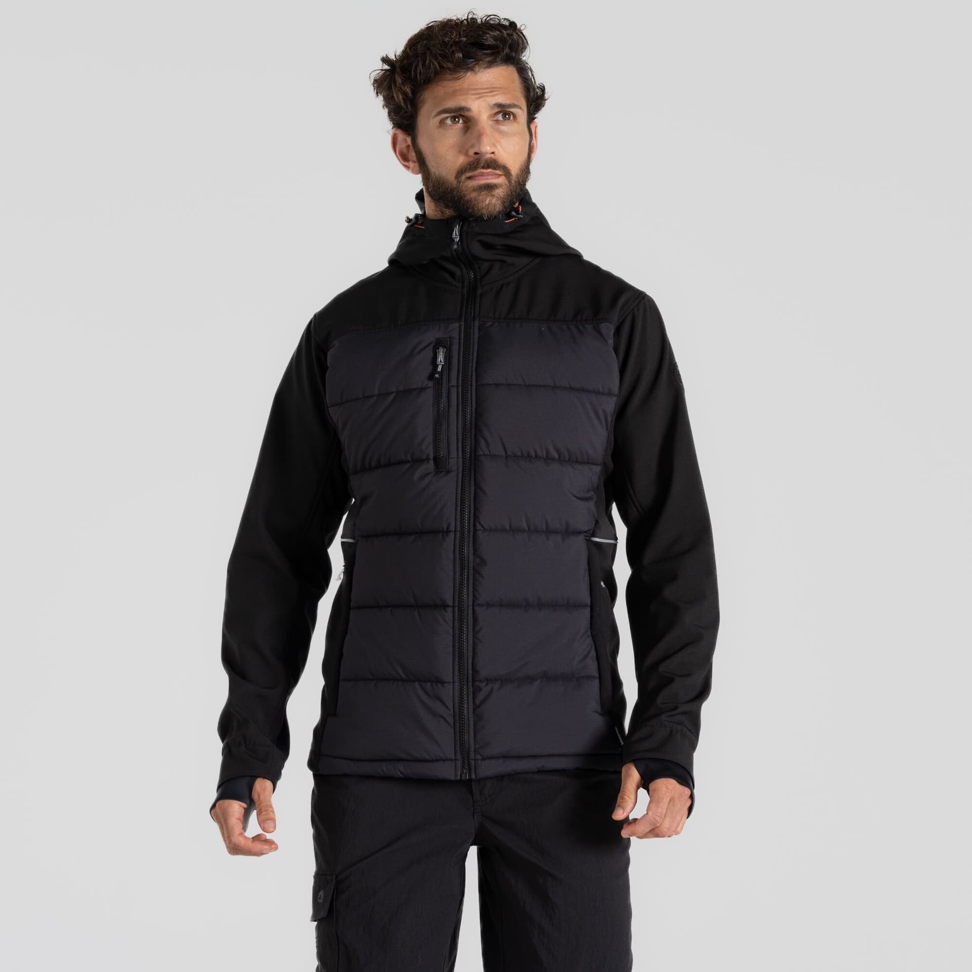 Craghoppers Craghoppers Men's Cawood Stretch Insulating Microfleece Hybrid Jacket in Black