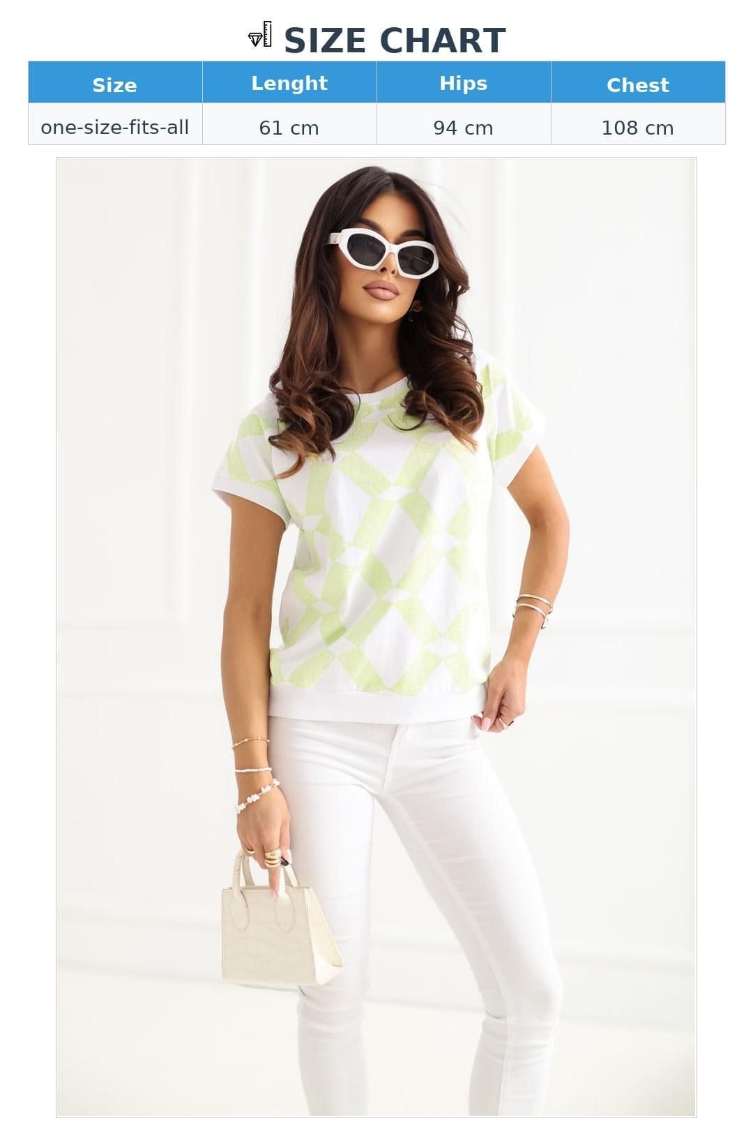Love Lace Love Lace Women's Everyday Geometric Print Slip On Blouse in White - 4