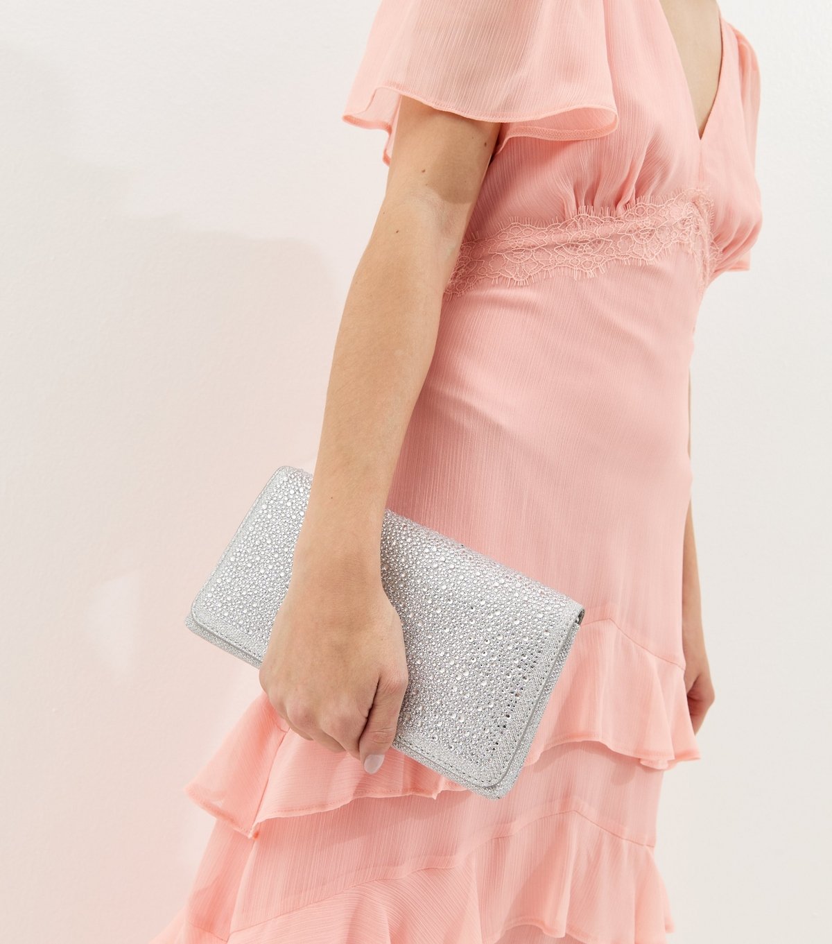 New Look Silver Diamanté Embellished Chain Shoulder Bag New Look - 2