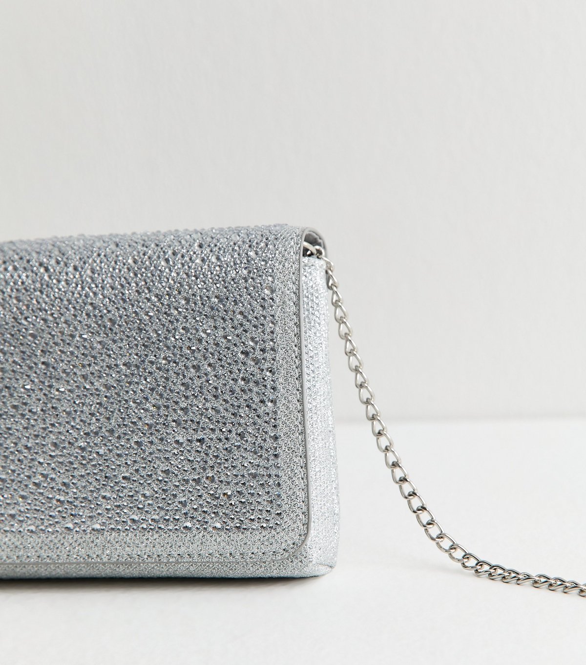 New Look Silver Diamanté Embellished Chain Shoulder Bag New Look - 3
