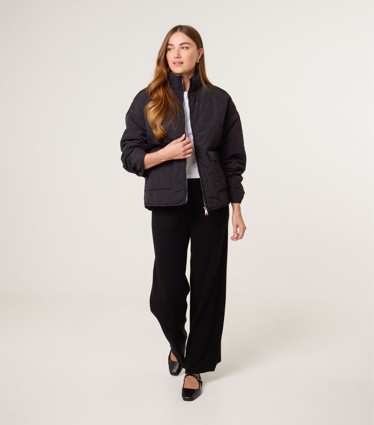 Blue Vanilla Black Knitted Wide Leg Trousers