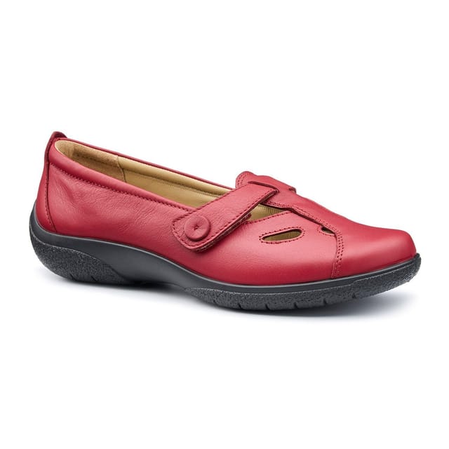 Hotter Hotter Women's Wide Fit 'Nirvana' T-Bar Shoes in Red - 2