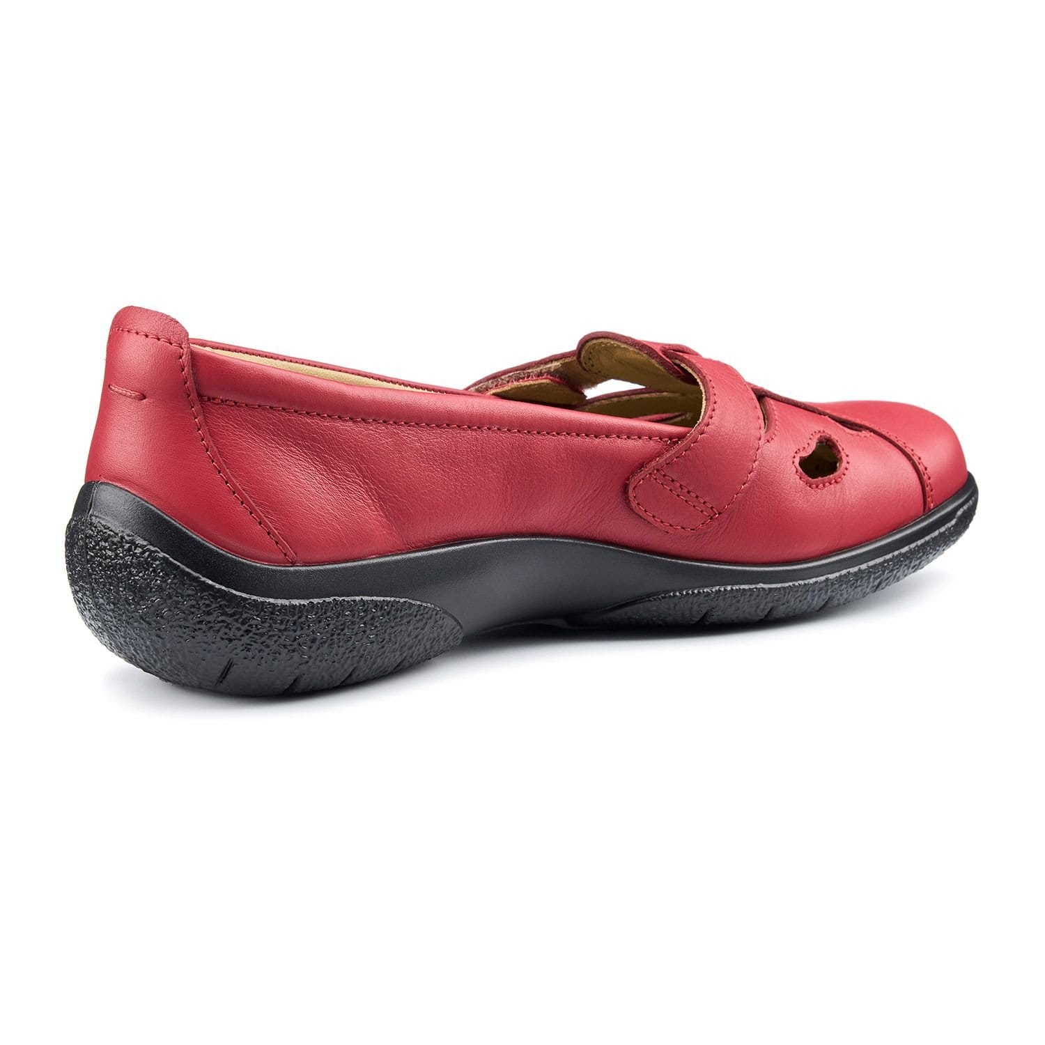 Hotter Hotter Women's Wide Fit 'Nirvana' T-Bar Shoes in Red - 4