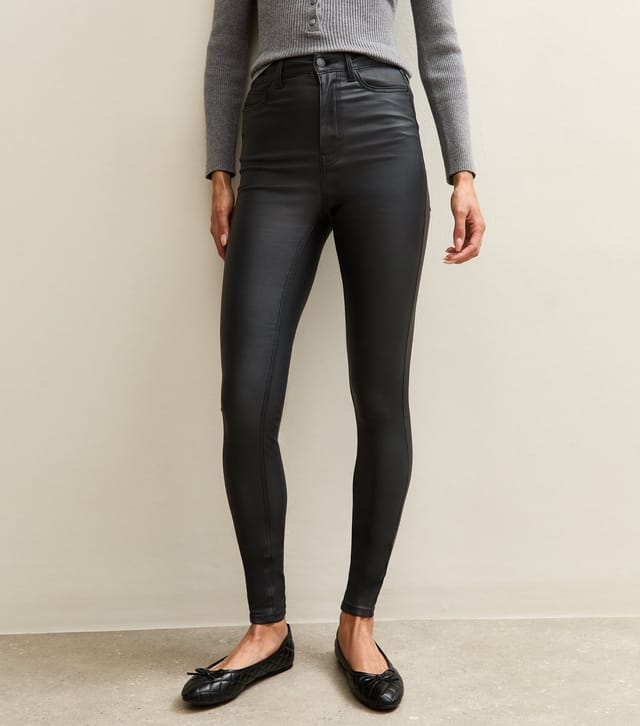 Unknown Women's Tall Black Jenna Coated Lift & Shape Jeans  New Look - 3