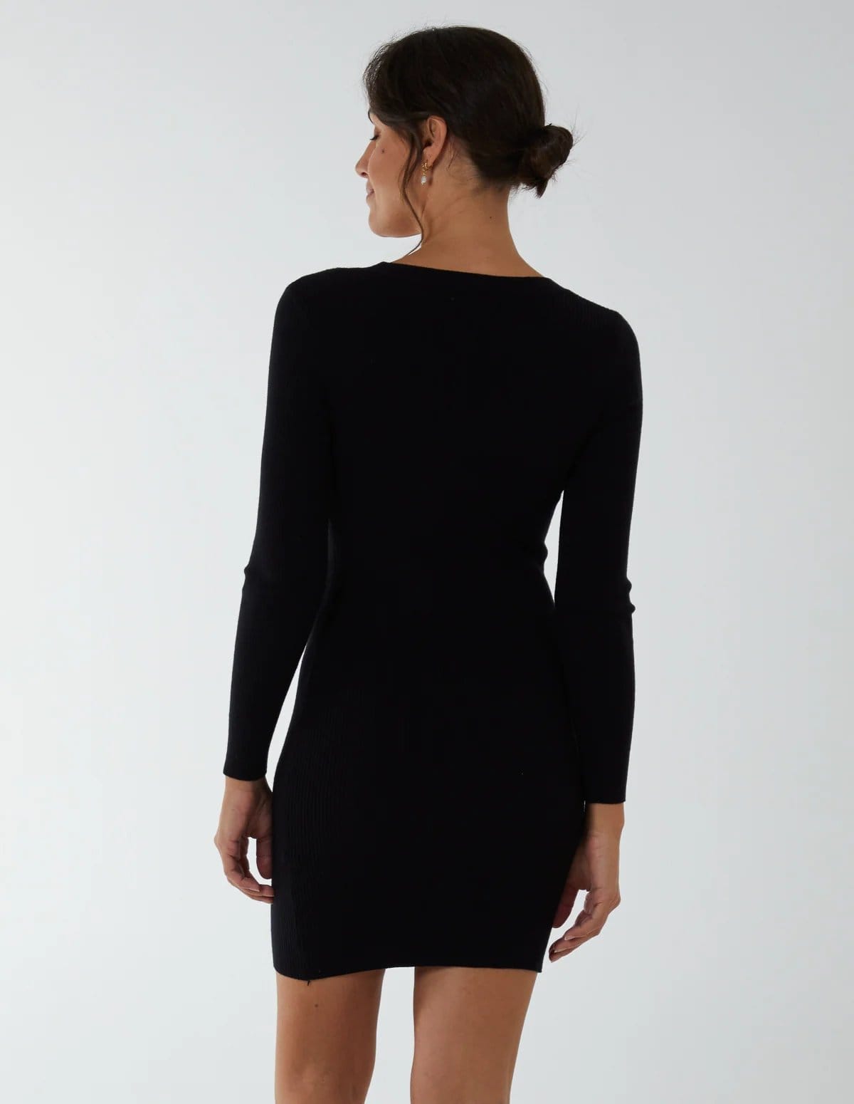 Blue Vanilla Cross Over Ribbed Dress - 4