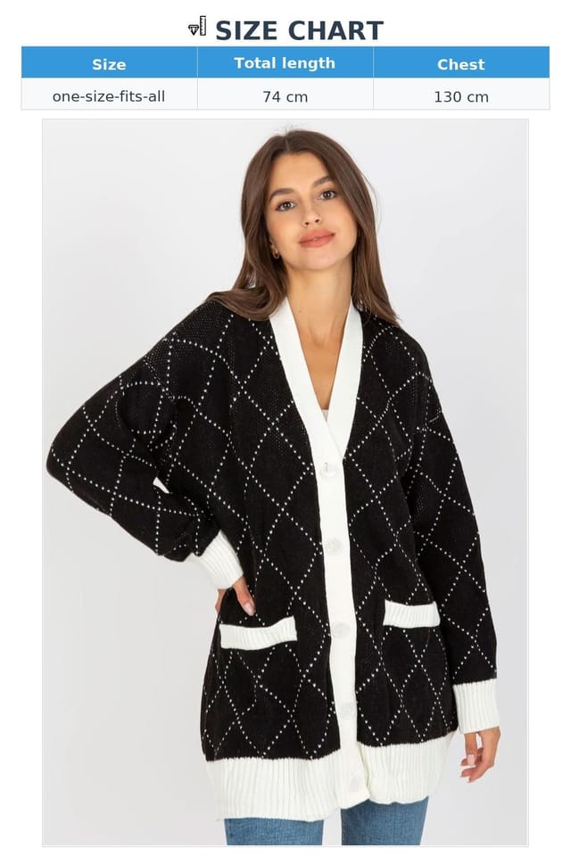 Love Lace Love Lace Women's Long Sleeve Button Sweater Pockets in Black - 3