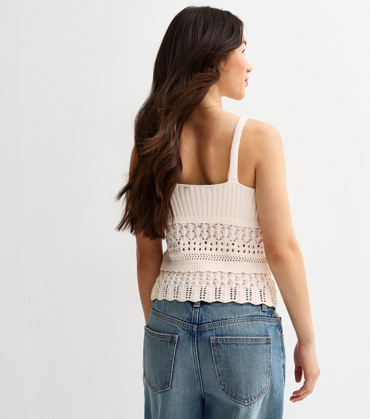 New Look Girls' Cream Tie Front Knit Cami Top New Look - 4