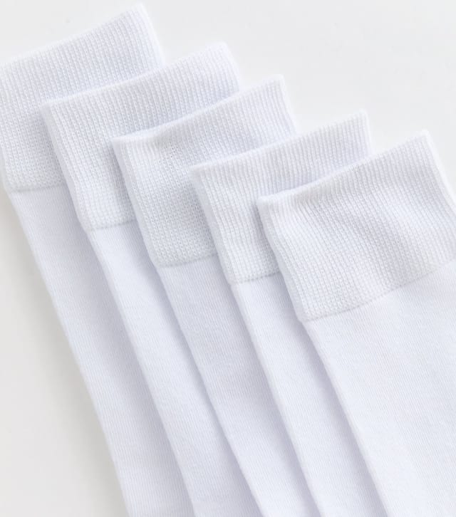 New Look Men's Mens Pack Of 5 White Socks New Look - 2
