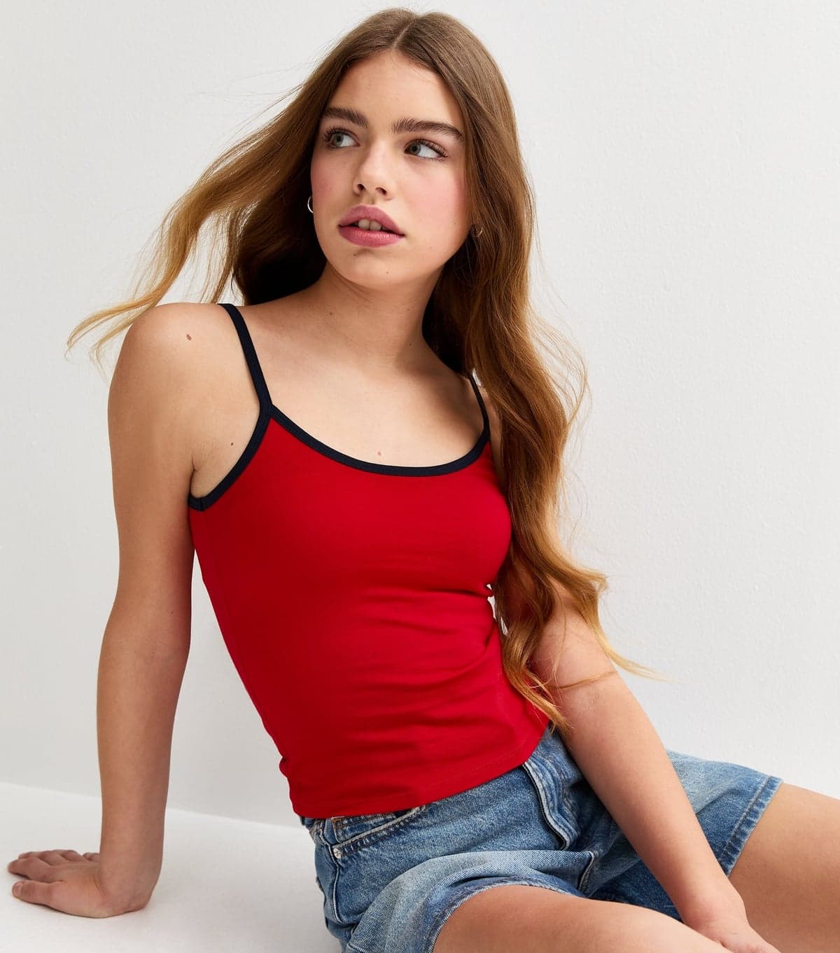 New Look New Look Red Jersey Scoop Neck Cami Top