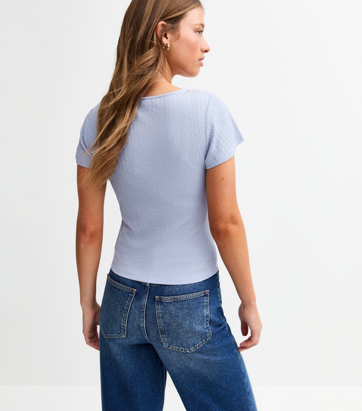 New Look Women's Light Blue Ruched Crinkled Top New Look - 4