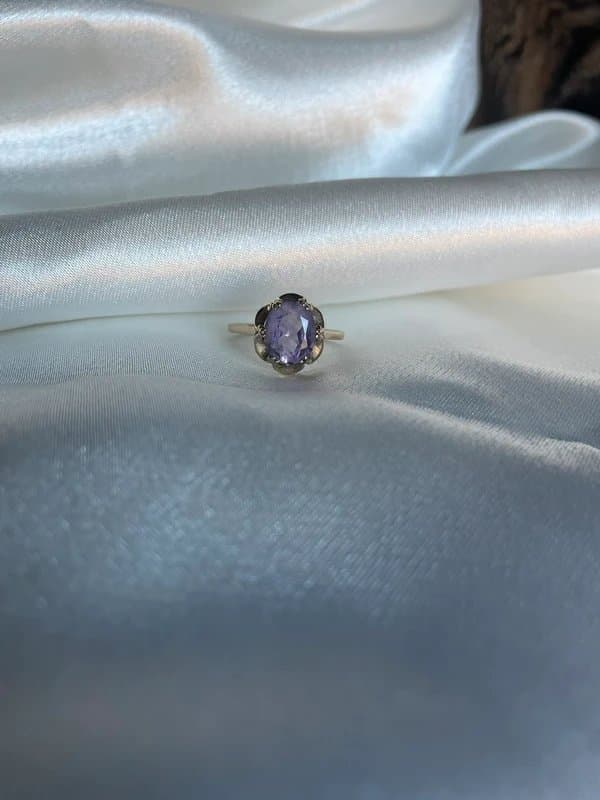 unbranded Vintage 9ct yellow gold amethyst ring size P