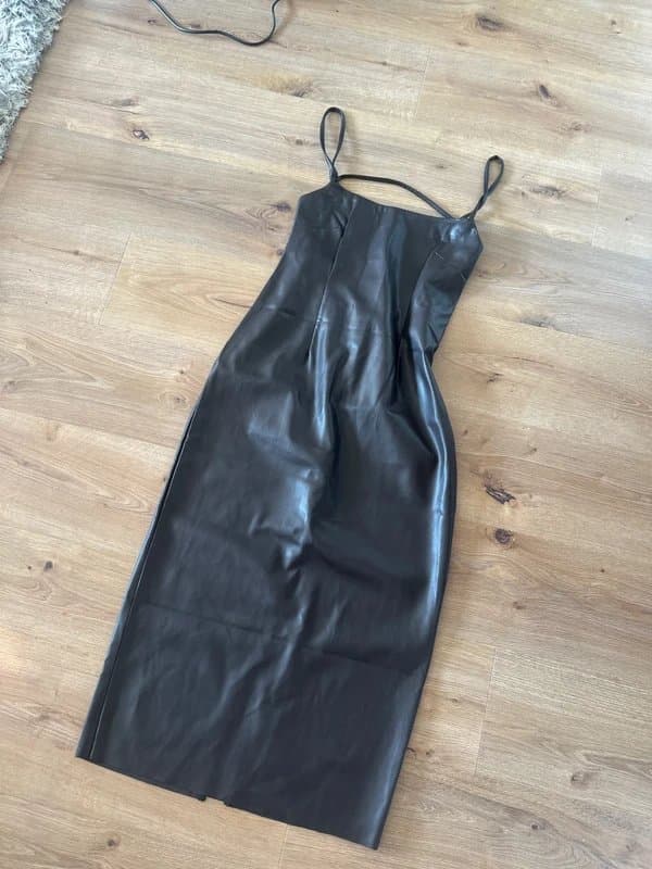River Island River island brown faux leather maxi dress BNWT