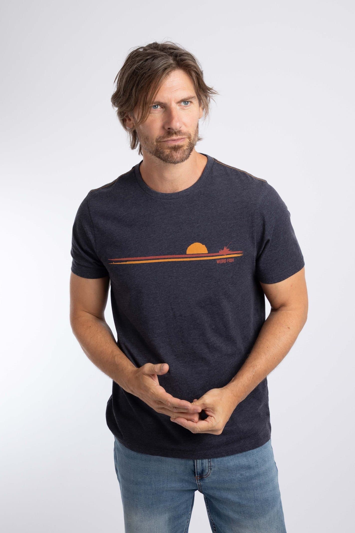 Weird Fish Weird Fish Men's Fishing Front Print Graphic T-Shirt in Midnight