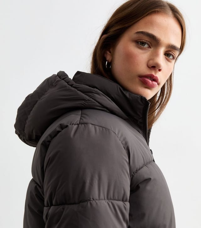 New Look Women's Grey Cropped Puffer Coat New Look - 2