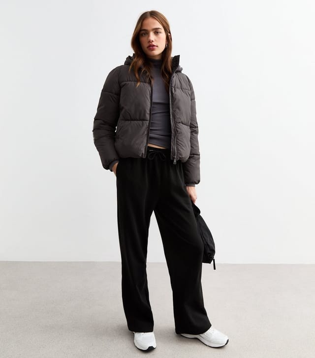 New Look Women's Grey Cropped Puffer Coat New Look - 3