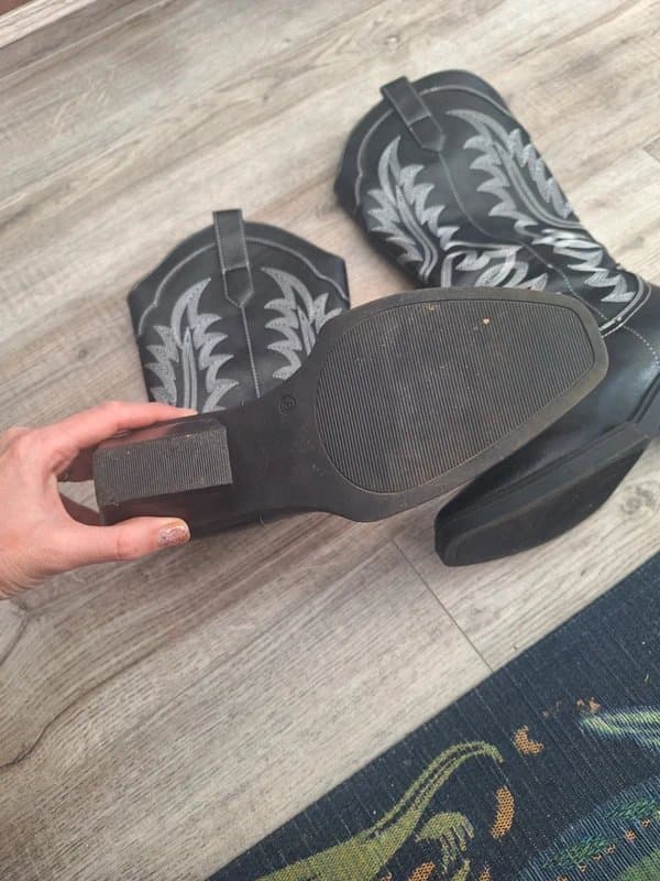 ASOS Black with white stitching cowboy western boots