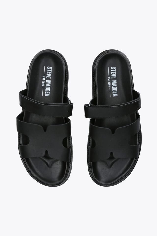 Steve Madden STEVE MADDEN Men's 'Manu 017' Leather Sandals in Black - 2