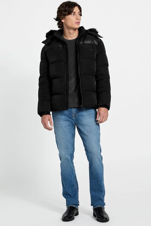 GUESS Guess Men's Outdoors Hooded Puffer Black - 2