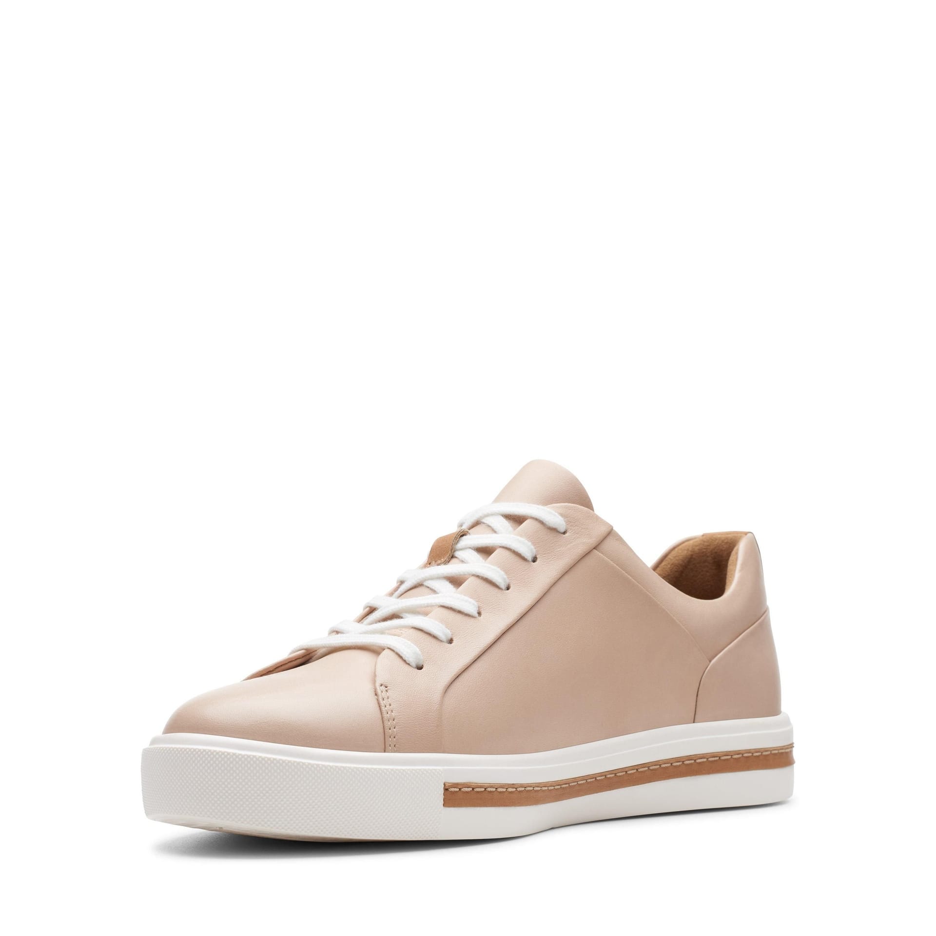 Clarks Clarks Women's Un Maui Lace Blush Leather Trainers in Pink - 4