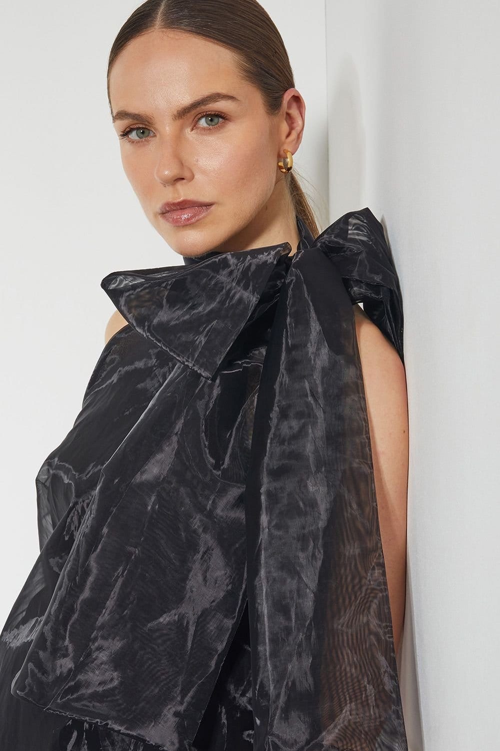 Monsoon Monsoon Women's Vera Sleeveless Organza Pussybow Top Pink in Black - 4