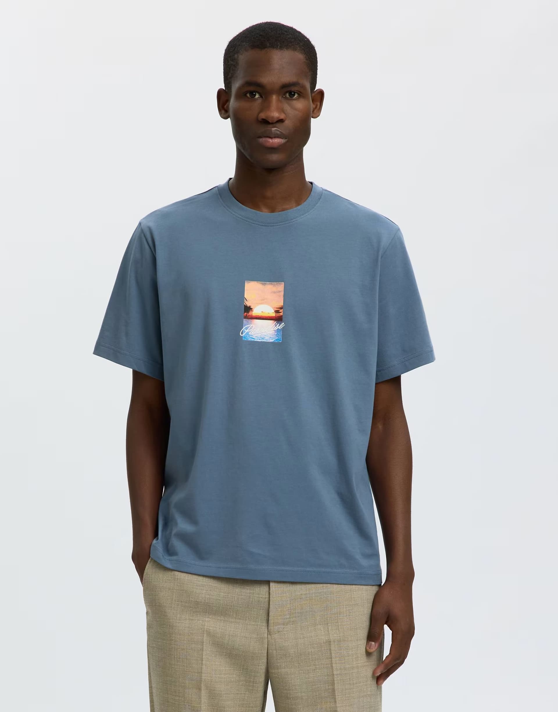 ASOS Selected T-shirt in blue mirage