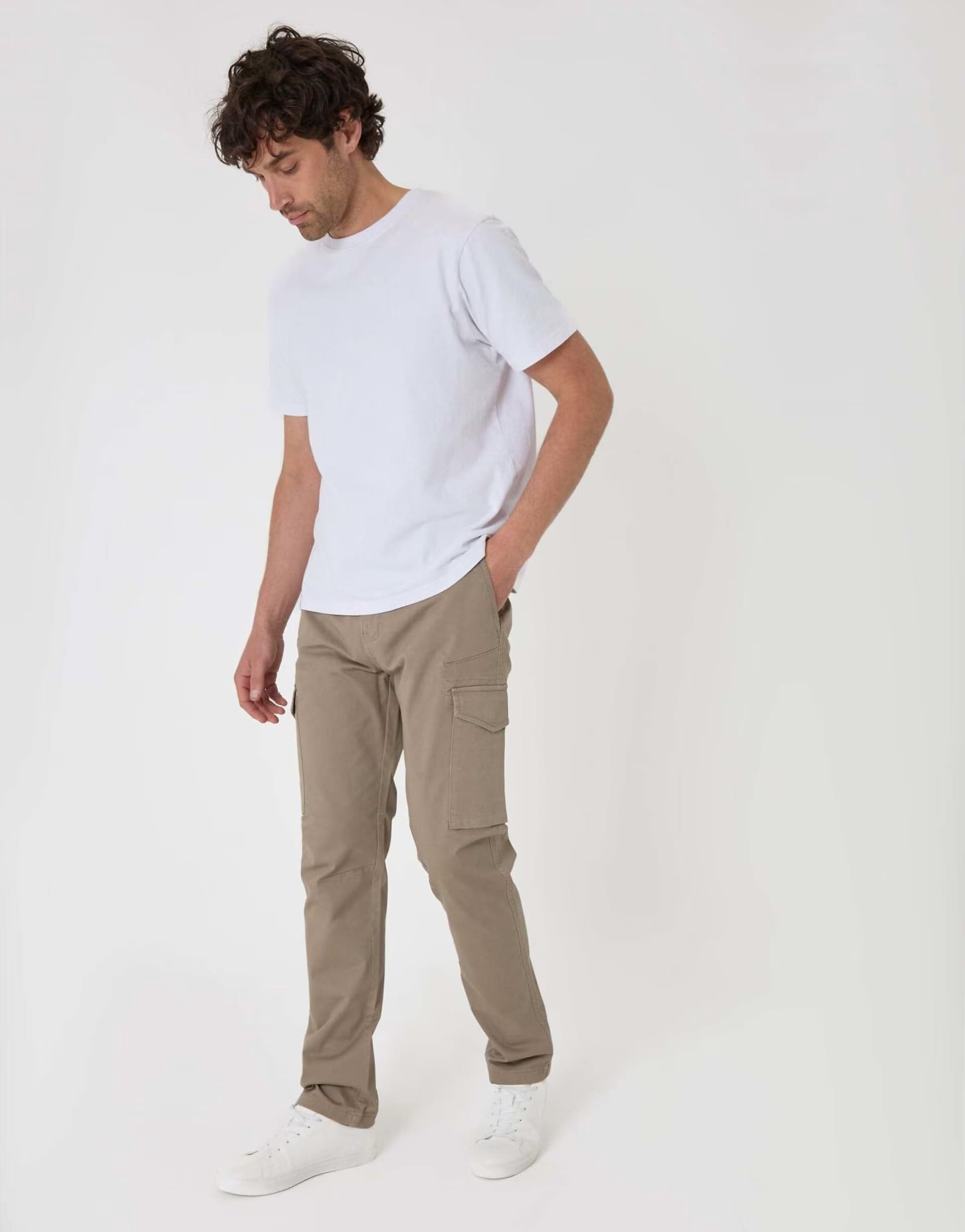 ASOS Threadbare Slim fit cargo style trousers in taupe