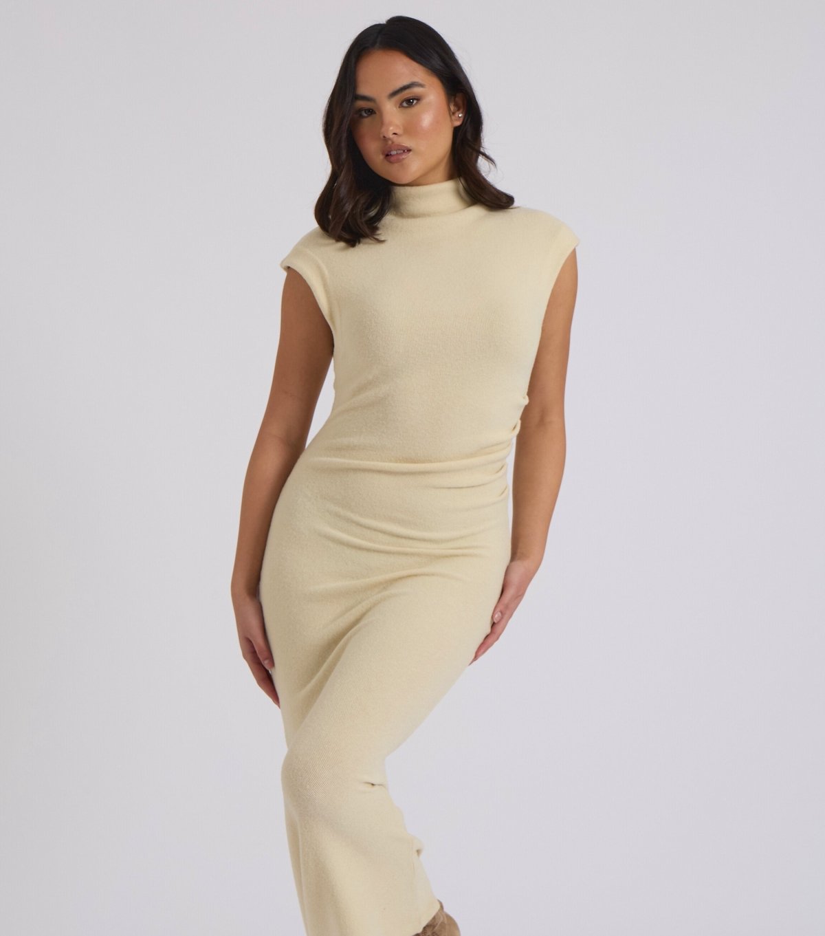 Urban Bliss Women's Cream Roll Neck Midi Dress Urban Bliss New Look - 3