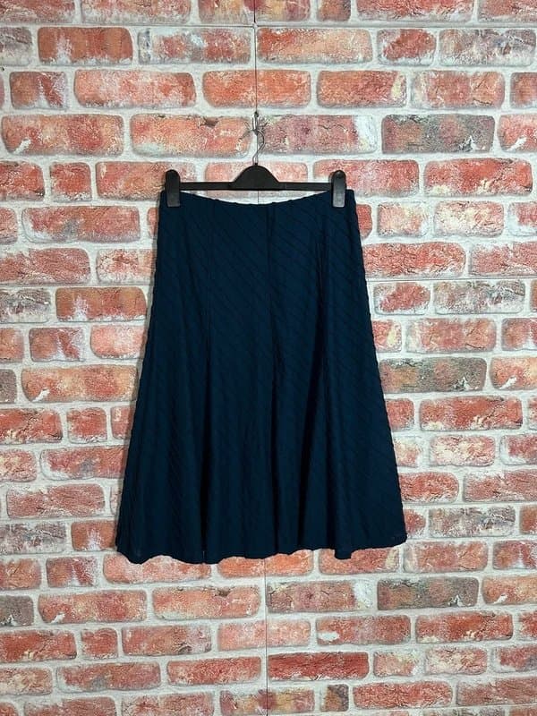 Cotton Traders Navy Floaty Midi Skirt