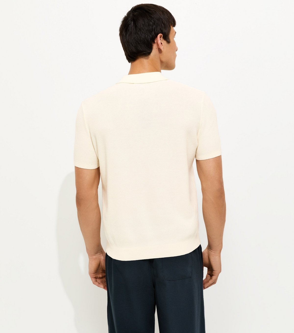 New Look Men's Off White Regular Short Sleeve Polo Top New Look - 4