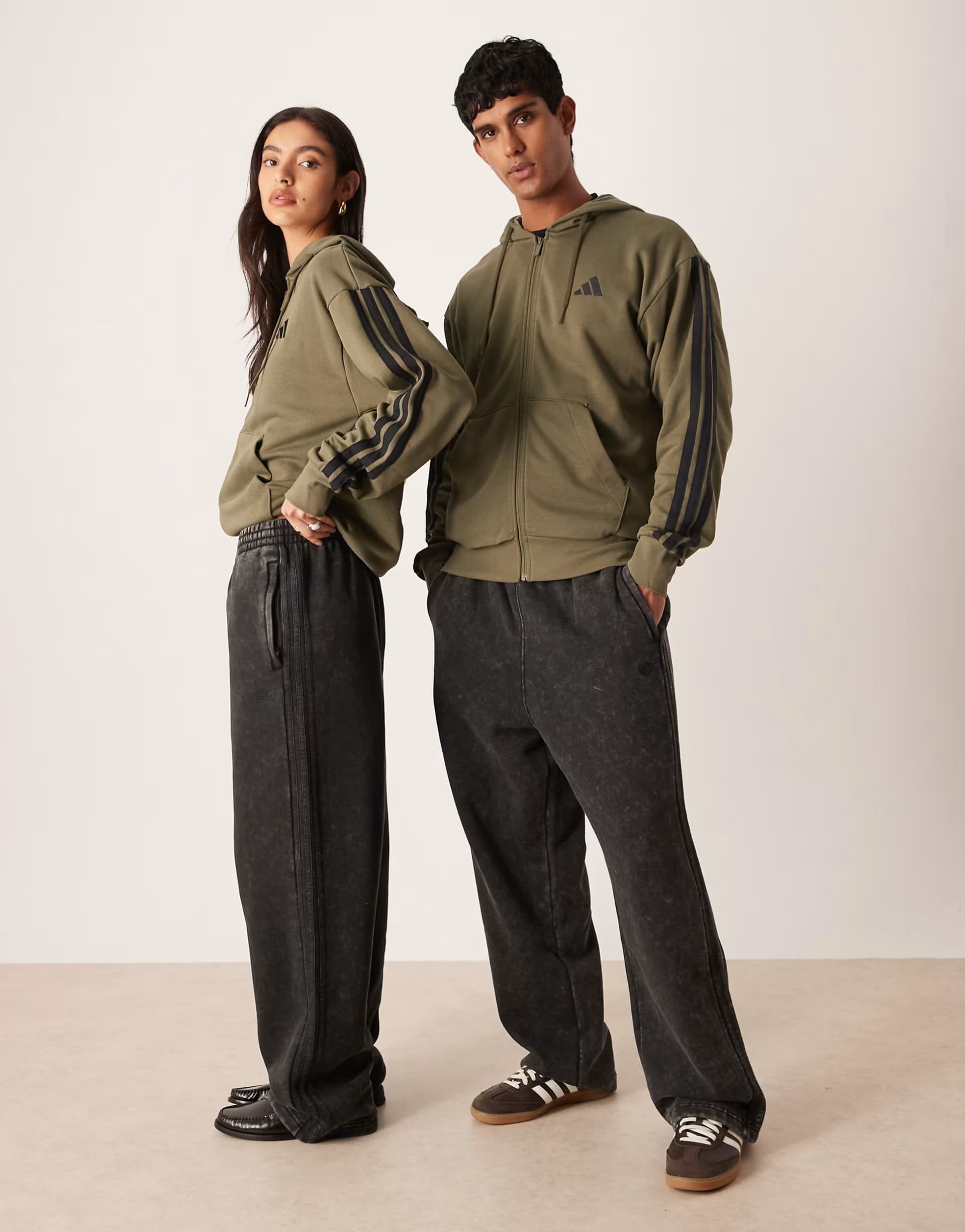 ASOS adidas Originals washed track pants in black