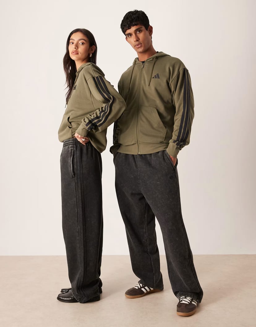 ASOS adidas Originals washed track pants in black - 1