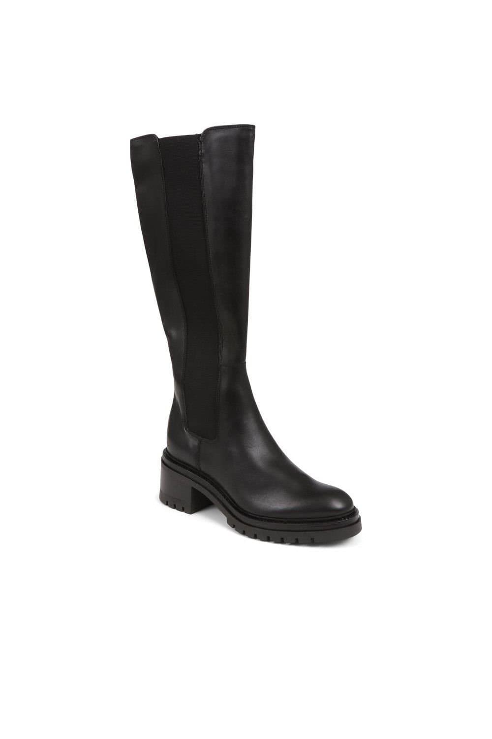 Jones Bootmaker Jones Bootmaker Women's Domenica Leather Knee Length Boots in Black