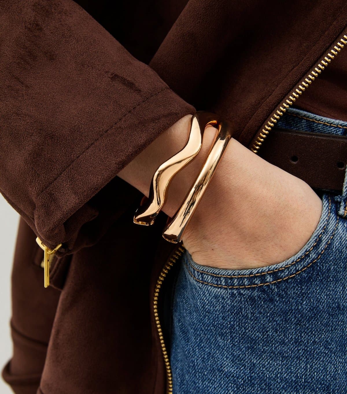 New Look New Look Gold Tone Chunky Bangles Pack of 2