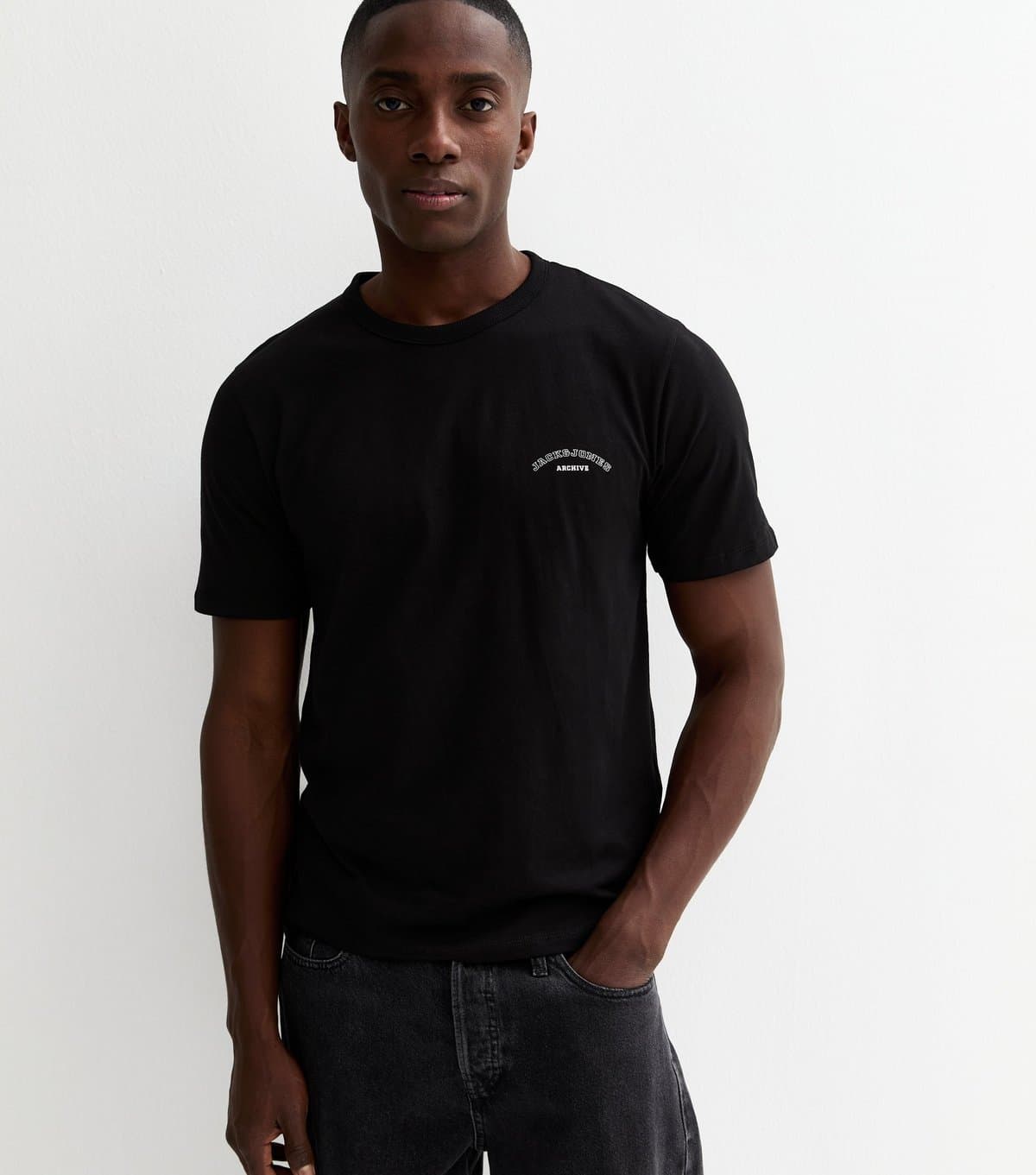 jack & jones Men's Black Archive Regular Short Sleeve T-Shirt Jack & Jones New Look