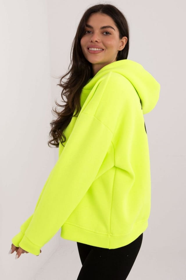 Love Lace Love Lace Women's Casual Hooded Cotton Polyester Sweatshirt in Yellow - 2