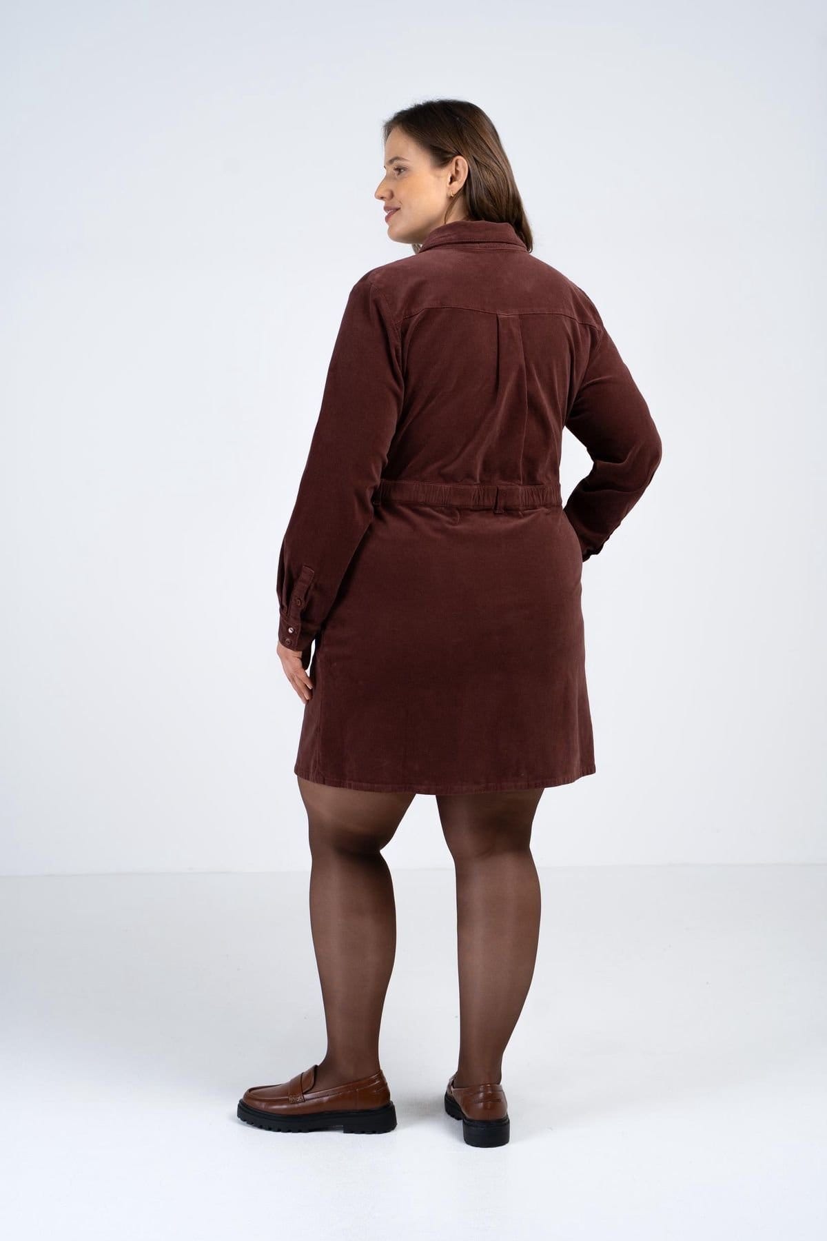 Kettlewell Kettlewell Women's Jamie Cord Dress in Chocolate - 4