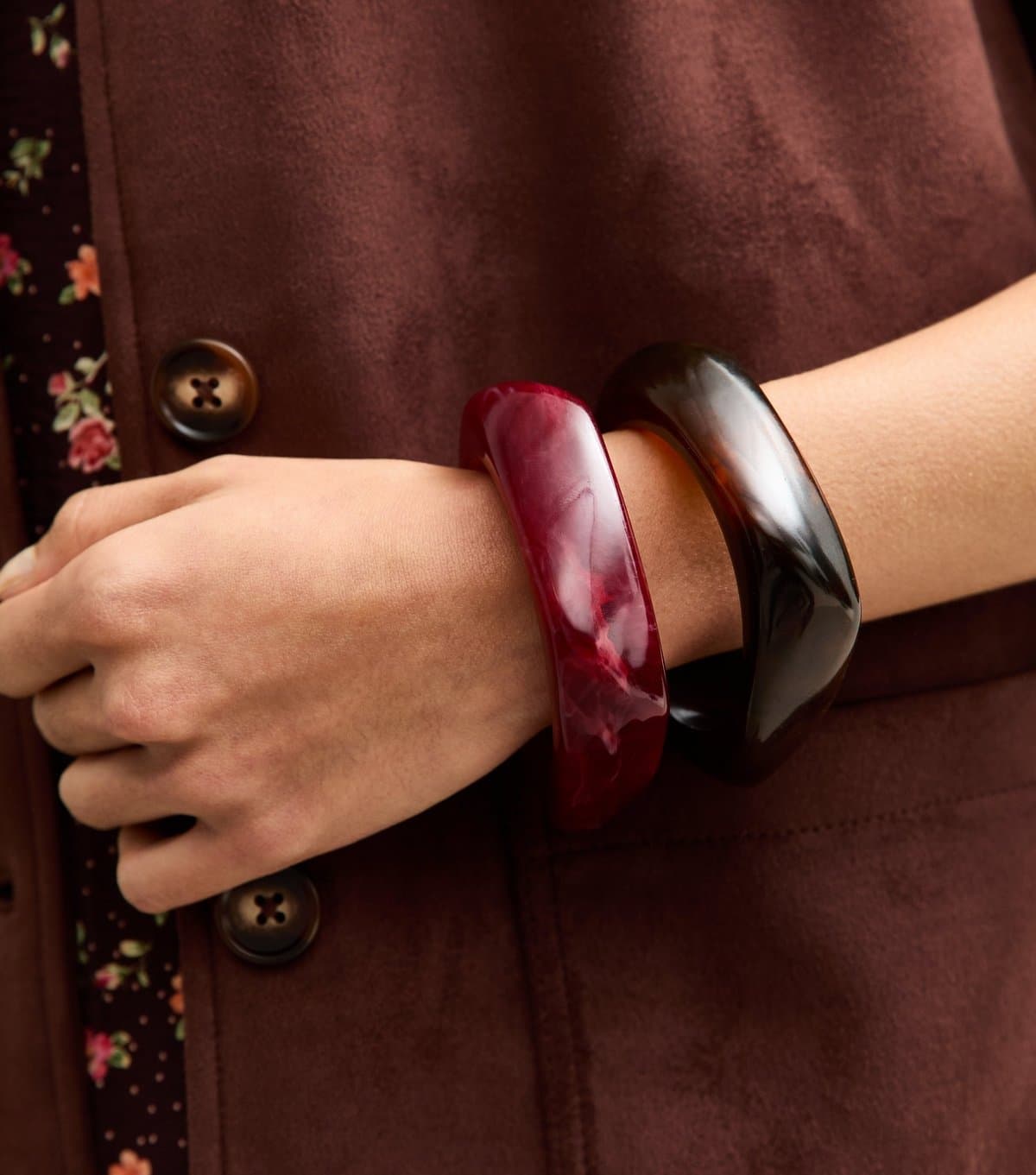 New Look Red Pack Of 2 Angular Chunky Bangles New Look